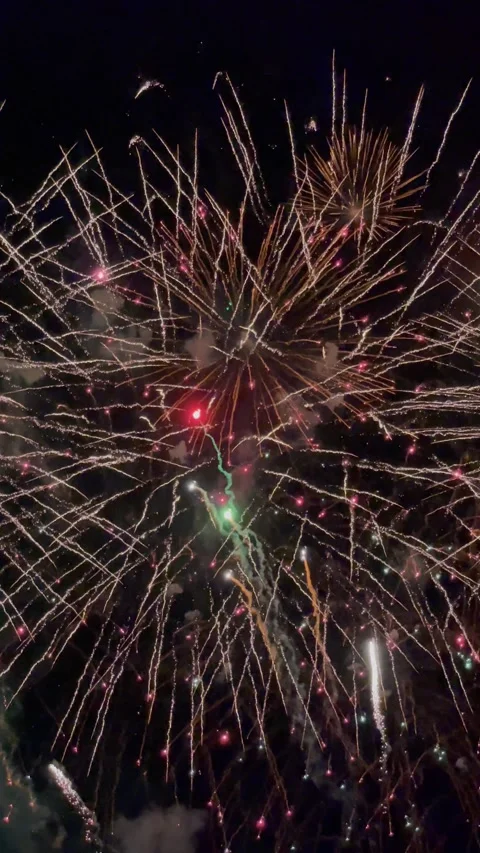 Multicolored Amazing Fireworks Stock Footage 287738594