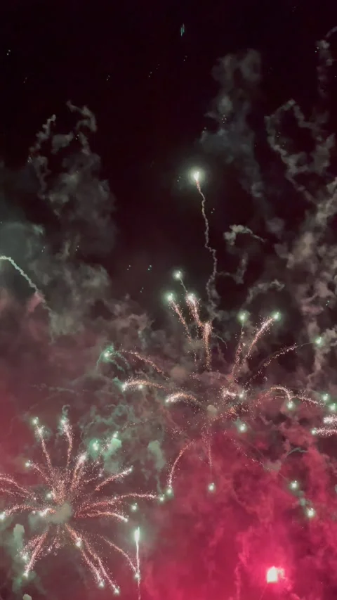 Multicolored Amazing Fireworks Stock Footage 287738638