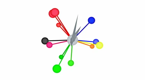 Multicolored Animated Clock 12 Hours In 12 Seconds Stock Footage 46625410