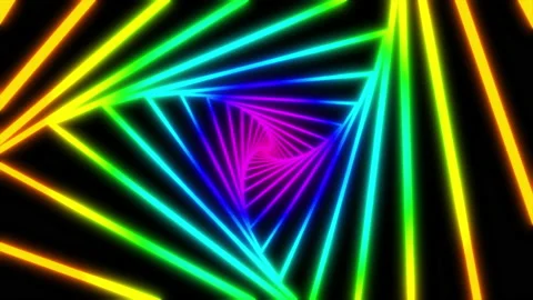 Multicolored Animated hypnotic tunnel with rainbow stripes. Seamless loop. 스톡 동영상 212409454
