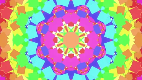 Multicolored animated kaleidoscope background. 3d rendering. Abstract animation Stock Footage 101355878