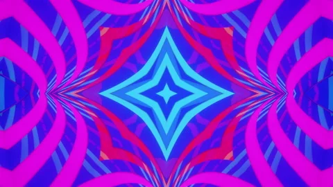 Multicolored animated kaleidoscope pattern. 3d render Stock Footage 125016562