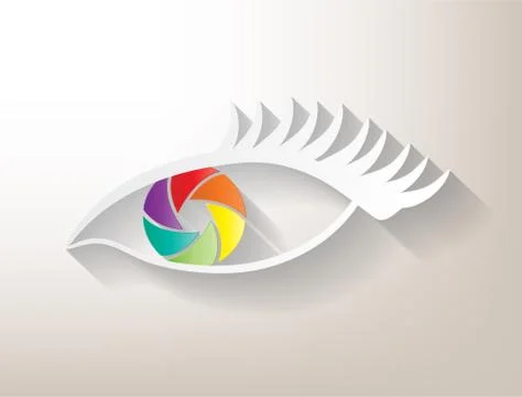Multicolored aperture eye Illustrazione stock