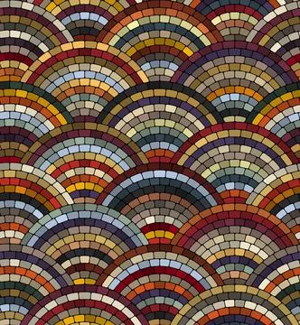 Multicolored arches mosaic. Seamless vector illustration. Stock Illustration
