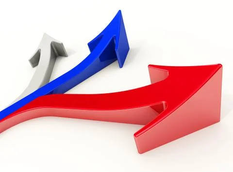 Multicolored arrows directed upwards Stock Illustration