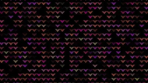 Multicolored arrows flash on a black background. Abstract festive background  Stock Illustration