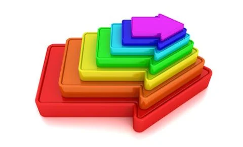 Multicolored arrows show one direction Stock Illustration