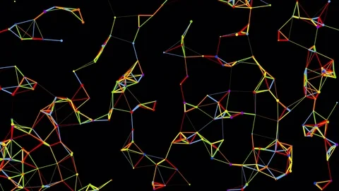Multicolored Atomic Network Formation Stock Footage 81151224