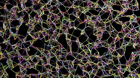 Multicolored Atomic Network Formation Stock Footage 81151463