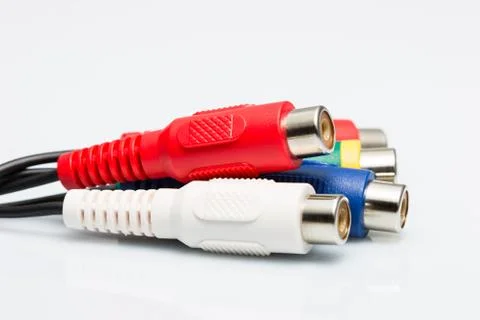 Multicolored audio cable Stock Photos