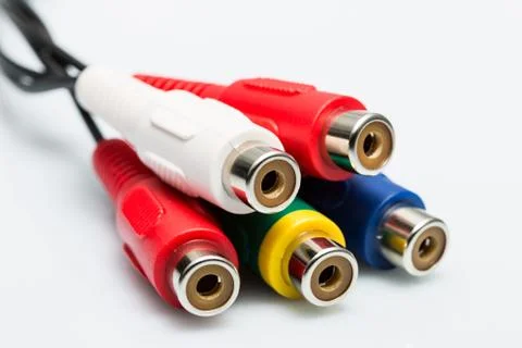 Multicolored audio cable Stock Photos