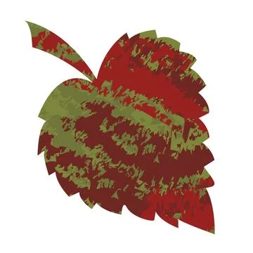 Multicolored Autumn Leaf Vector flat isolated illustration on white background Stock Illustration