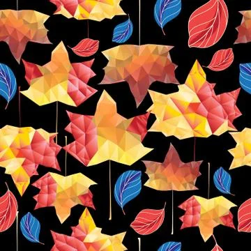 Multicolored autumn pattern of maple leaves 스톡 일러스트