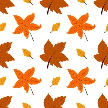 Multicolored autumn seamless pattern with berries. Autumn forest, leaves. Pat Stock Illustration
