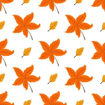Multicolored autumn seamless pattern with berries. Autumn forest, leaves. Pat Stock Illustration
