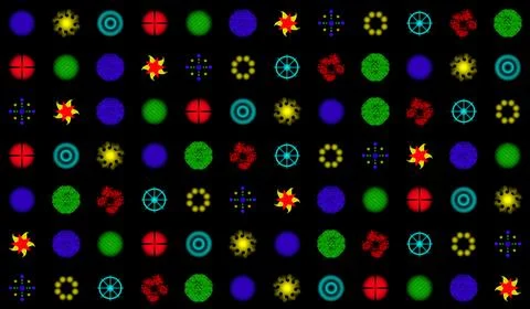 Multicolored background consisting of various elements. Illustrazione stock