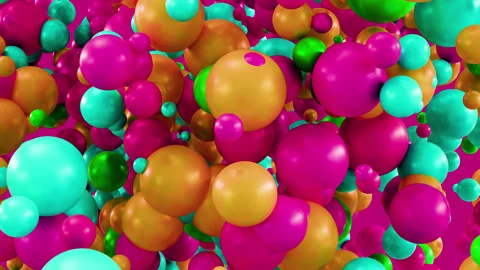 Multicolored background of levitating sphere.3d colorful balloons background Stock Footage 339708567