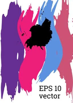 Multicolored background. Paint strokes. A4 background with multi-colored stro Stock Illustration