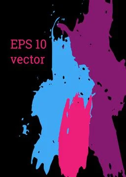Multicolored background. Paint strokes. A4 background with multi-colored stro Stock Illustration