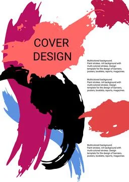 Multicolored background. Paint strokes. A4 background with multi-colored stro Stock Illustration