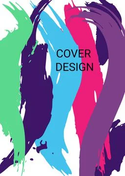 Multicolored background. Paint strokes. A4 background with multi-colored stro Stock Illustration