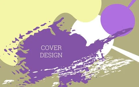 Multicolored background. Paint strokes and geometric elements. Notebook or .. Stock Illustration