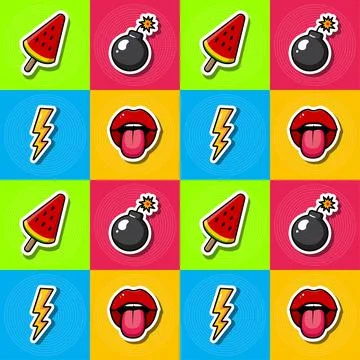 Multicolored background in Pop Art style.Vector illustration Stock Illustration
