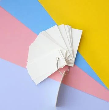 Multicolored background from sheets of paper and stack 스톡 사진