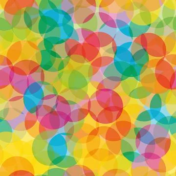 Multicolored background of transparent overlapping circles Stock Illustration