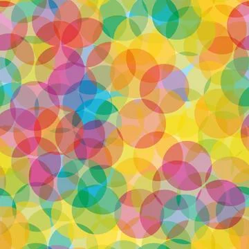Multicolored background of transparent overlapping circles Stock Illustration