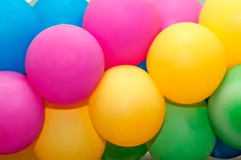 Multicolored balloons closeup as background Foto stock