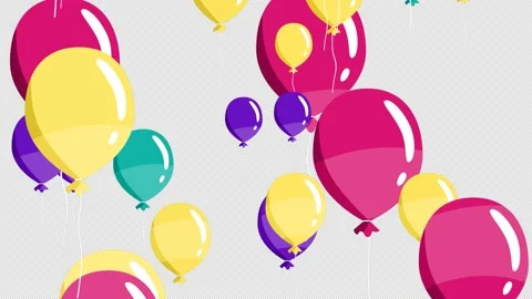 Multicolored balloons fly up  Video stock 156431565