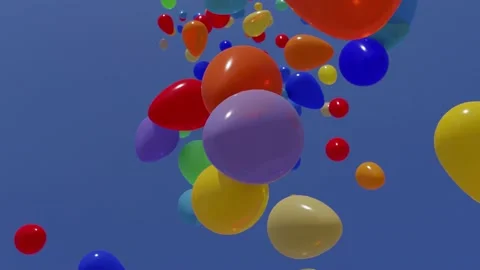 Multicolored balloons flying in the sky Video stock 172205966