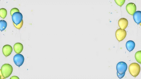 Multicolored balloons frame on a seamless loop Stock Footage 246028008