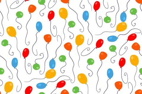 Multicolored balloons seamless pattern for holiday decoration Illustrazione stock
