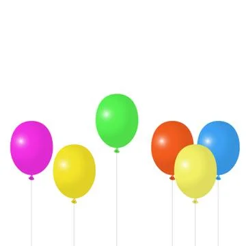 Multicolored balloons on a white background Ilustración de archivo