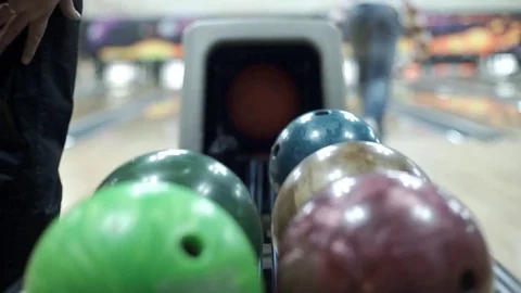 Multicolored Balls for Bowling  Stock Footage 72387999