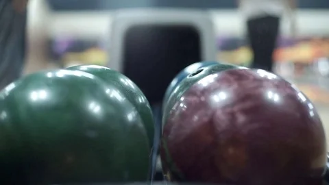 Multicolored Balls for Bowling Stock Footage 72388009