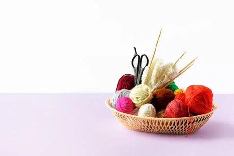 Multicolored balls of thread Stock Photos