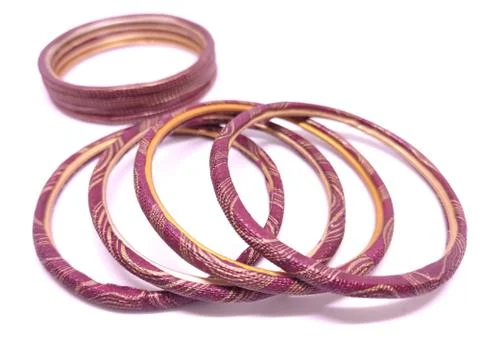 Multicolored Bangles isolated on white background. Selective focus. Bangles a Stock Photos