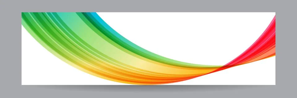 Multicolored banner with wavy elements Stock Illustration