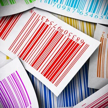 Multicolored bar codes square image Stock Illustration