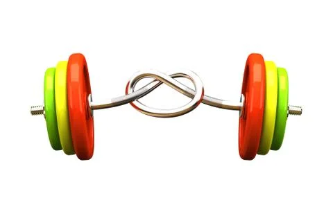 Multicolored barbell isolated on white background Stock Illustration