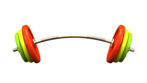 Multicolored barbell isolated on white background Stock Illustration