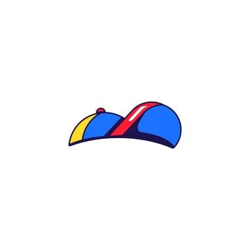 Multicolored baseball cap with wide brim Illustrazione stock