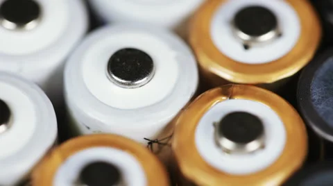 Multicolored batteries Stock Footage 48550230
