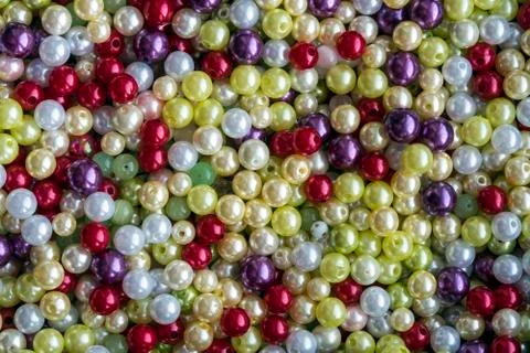 Multicolored beads close-up. Background and texture Stock Photos