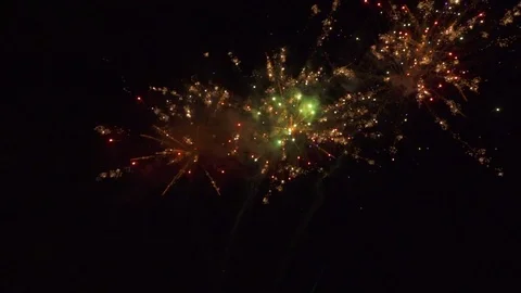Multicolored beautiful firework salute. Multiple fireworks. Beautiful firewor Stock Footage