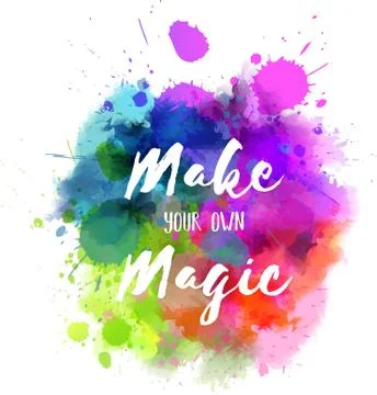 Multicolored blot with message Stock Illustration