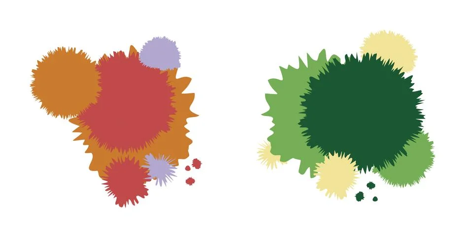Multicolored blots from the paint. Abstract vector background for text, col.. Stock Illustration